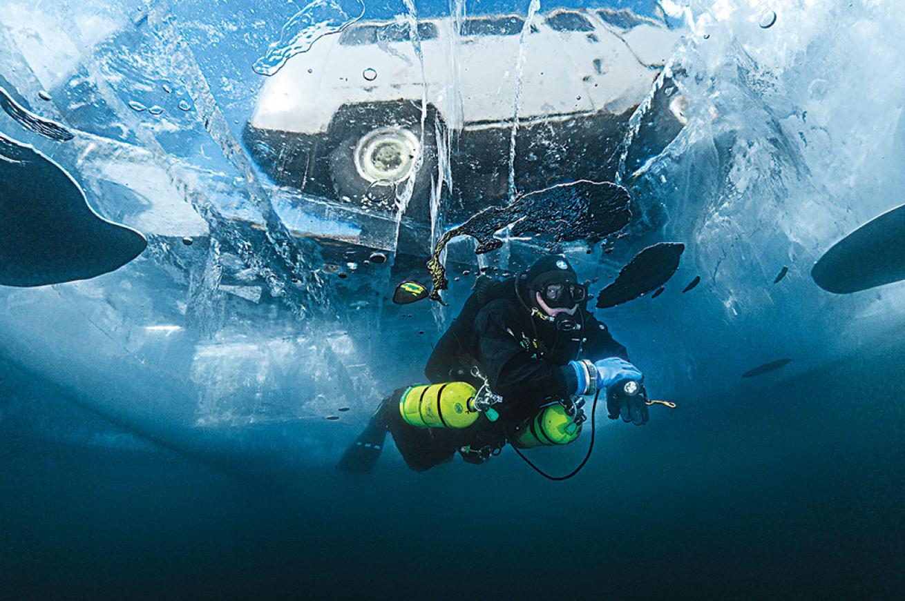 Scuba Diving Under the Ice in Lake Baikal