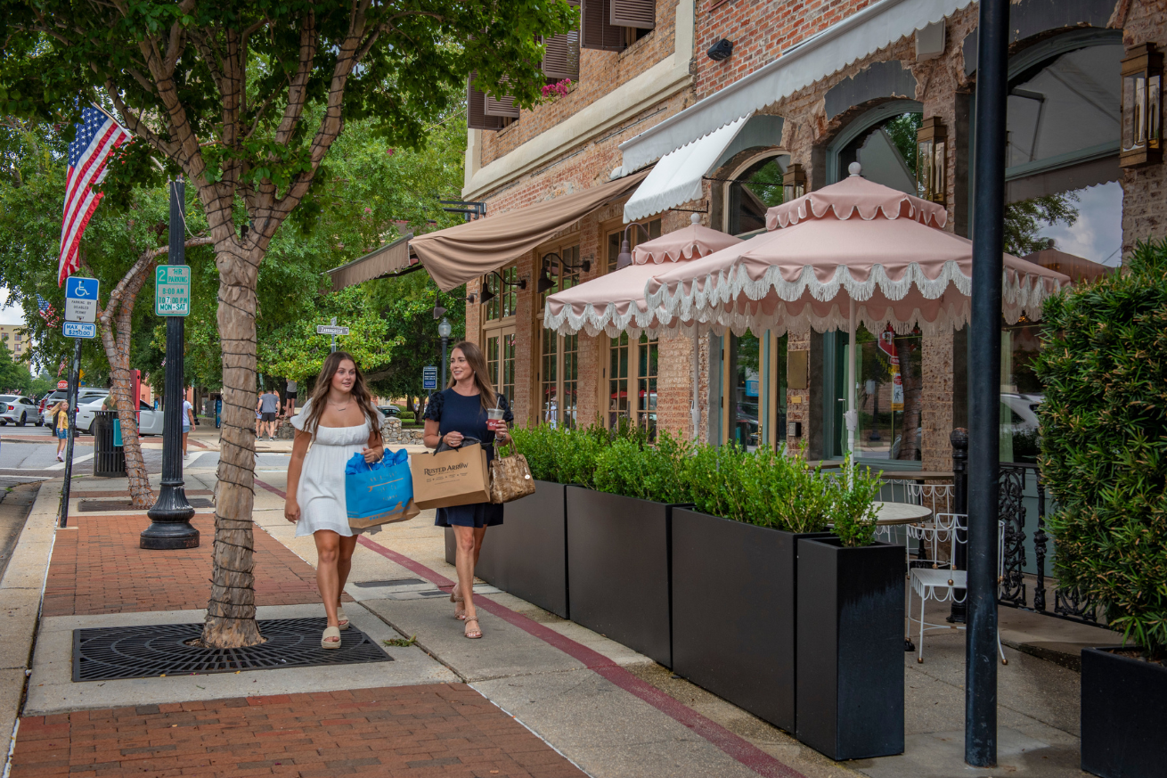 Girls walking downtown Pensacola 