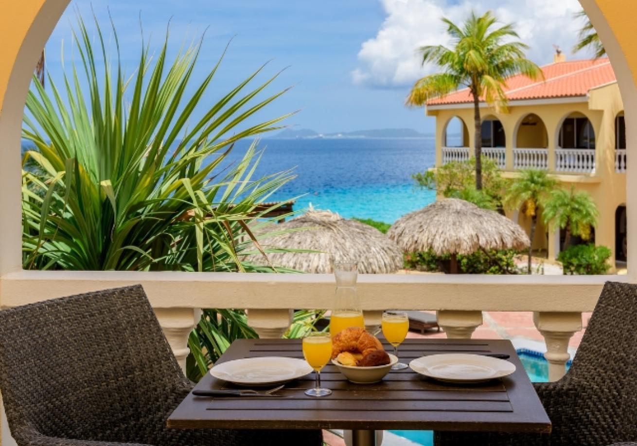 A table with food and drinks on it