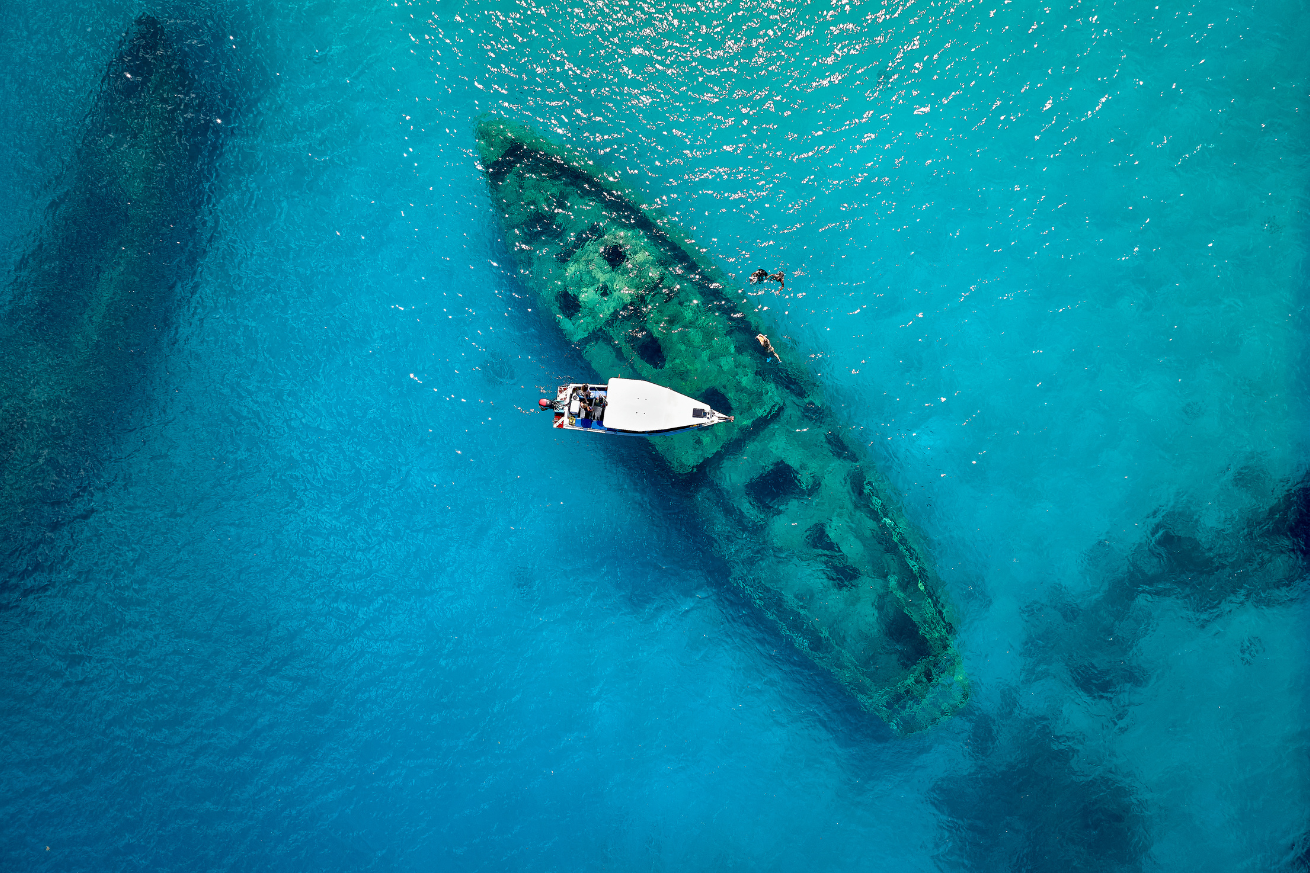 A sunken wreck